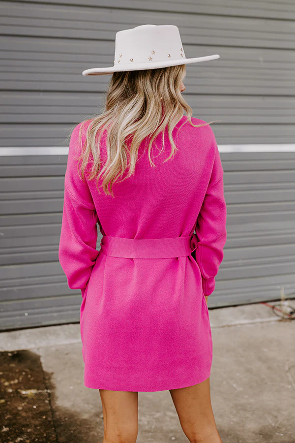 Slow Mornings Sweater Dress in Hot Pink - Image 5