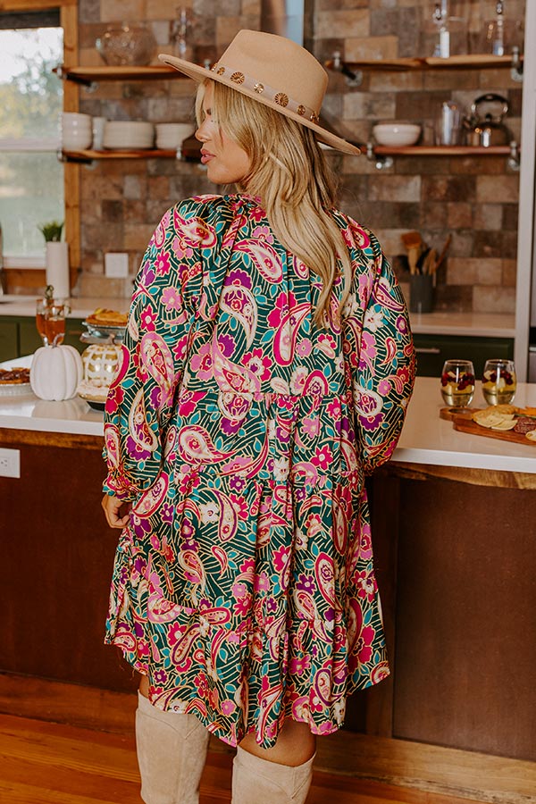Slow Song Swaying Shift Dress In Hunter Green Curves - Image 4