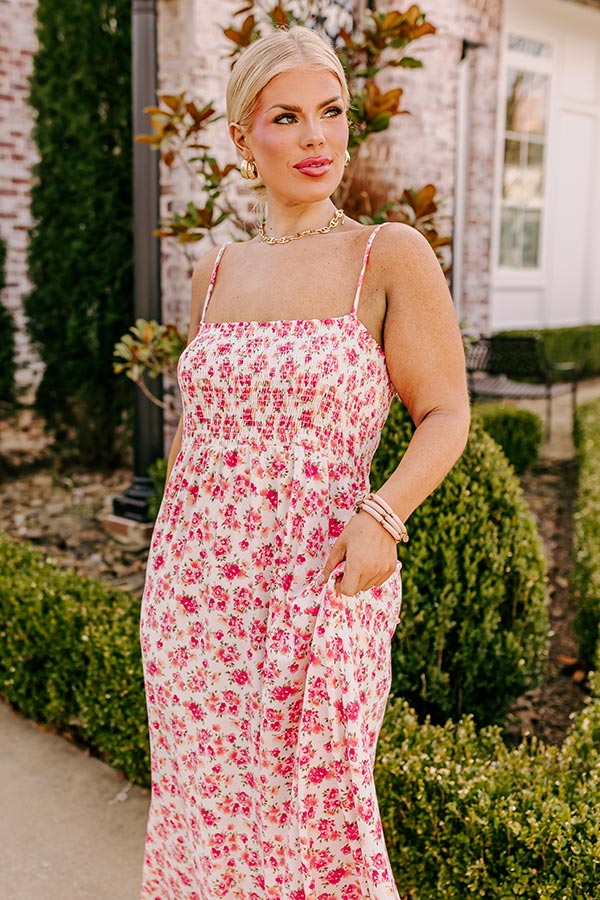Smiles and Sunshine Floral Maxi in Ivory Curves - Image 2