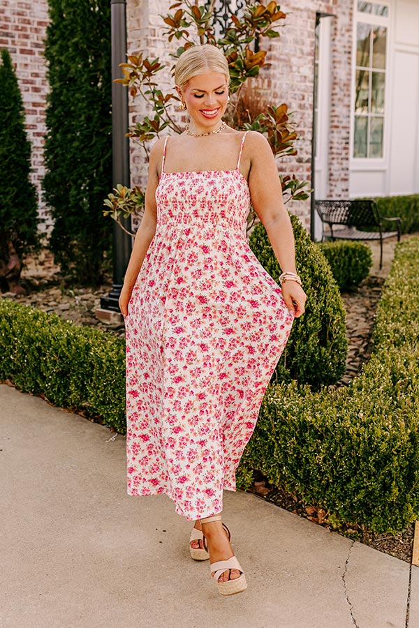 Smiles and Sunshine Floral Maxi in Ivory Curves - Image 3