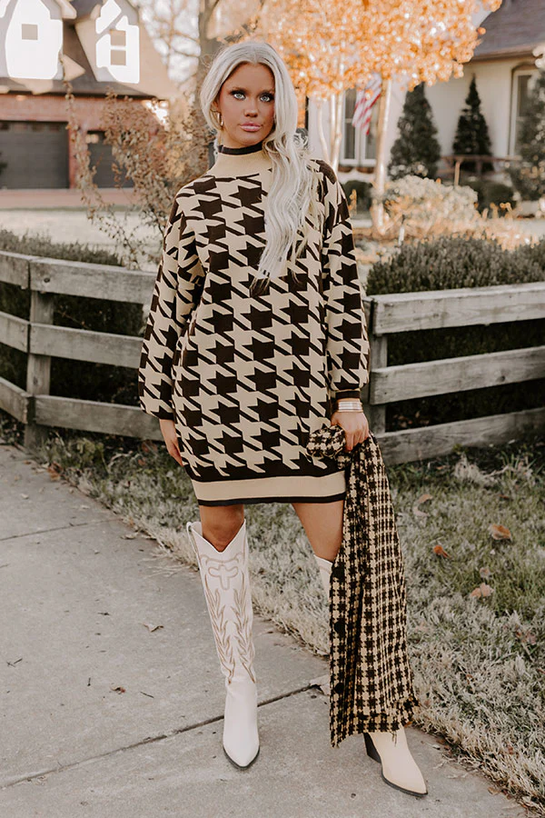 Smooth Sounds Houndstooth Sweater Dress - Image 2