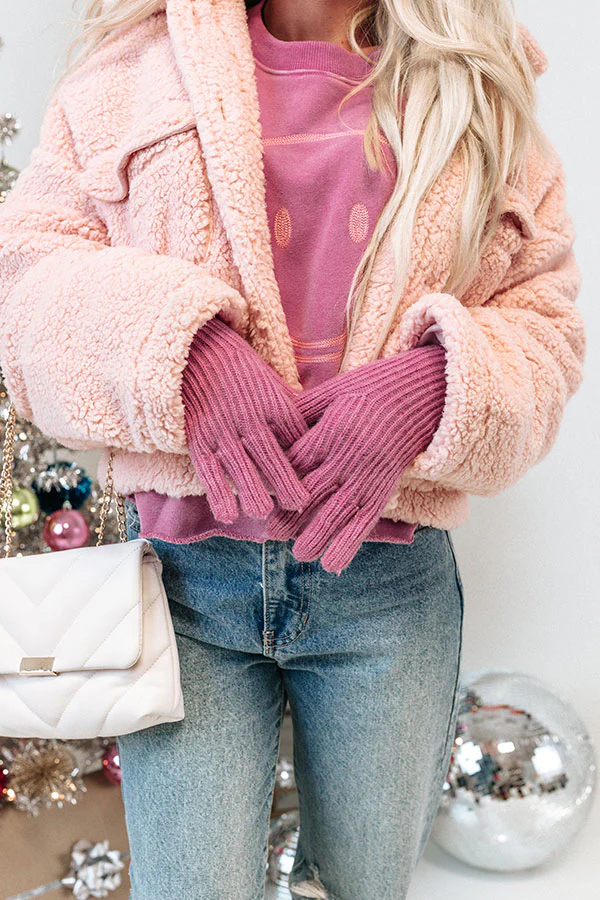 Snowy Afternoon Gloves in Blush - Image 3