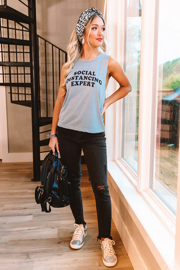 Social Distancing Expert Tank In Airy Blue - Image 4