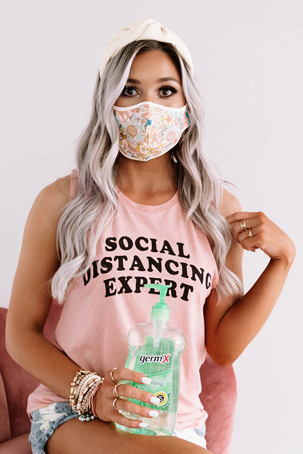 Social Distancing Expert Tank In Pink - Image 7