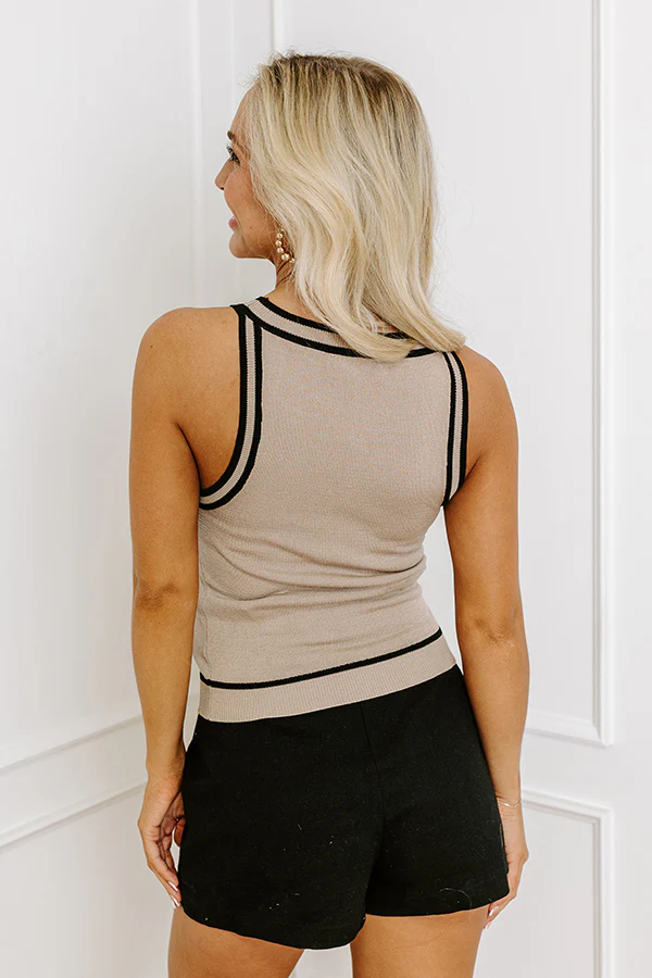 Social Hour Knit Top in Taupe - Image 2