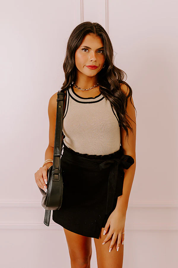 Social Hour Knit Top in Taupe - Image 5