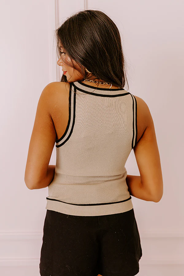 Social Hour Knit Top in Taupe - Image 8