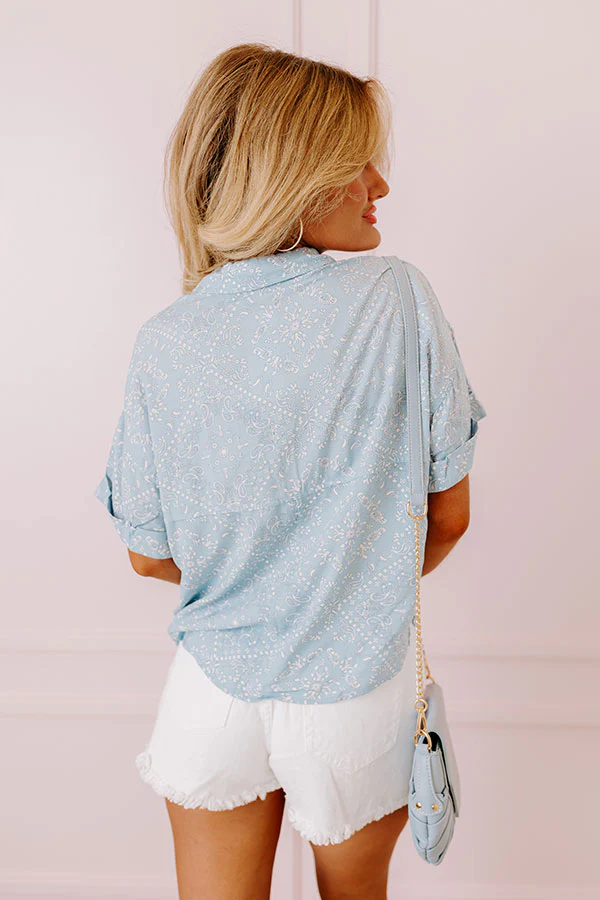 Soho Endeavors Paisley Top In Sky Blue - Image 4