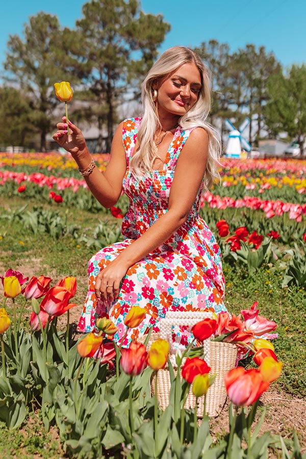 South Ocean Boulevard Smocked Midi Dress - Image 10