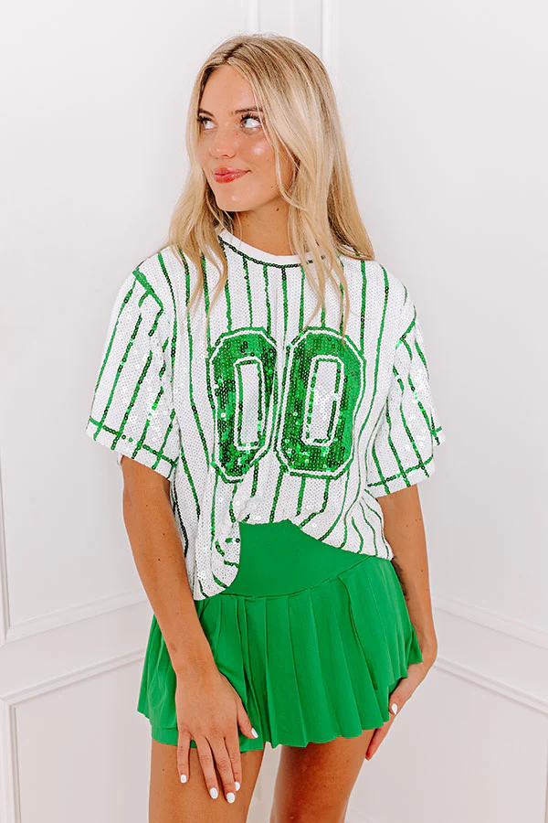 Spirit Squad Sequin Top in Green - Image 6