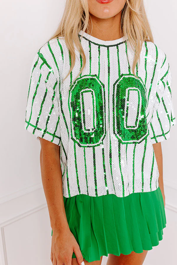 Spirit Squad Sequin Top in Green - Image 7