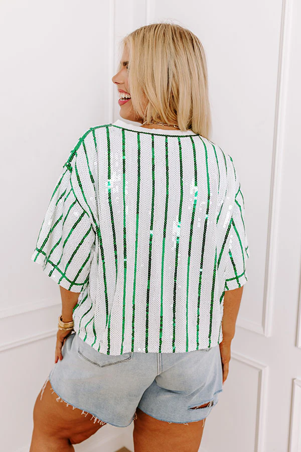 Spirit Squad Sequin Top in Green Curves - Image 5