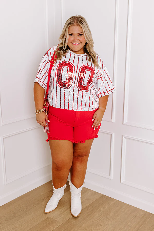 Spirit Squad Sequin Top in Red Curves - Image 2