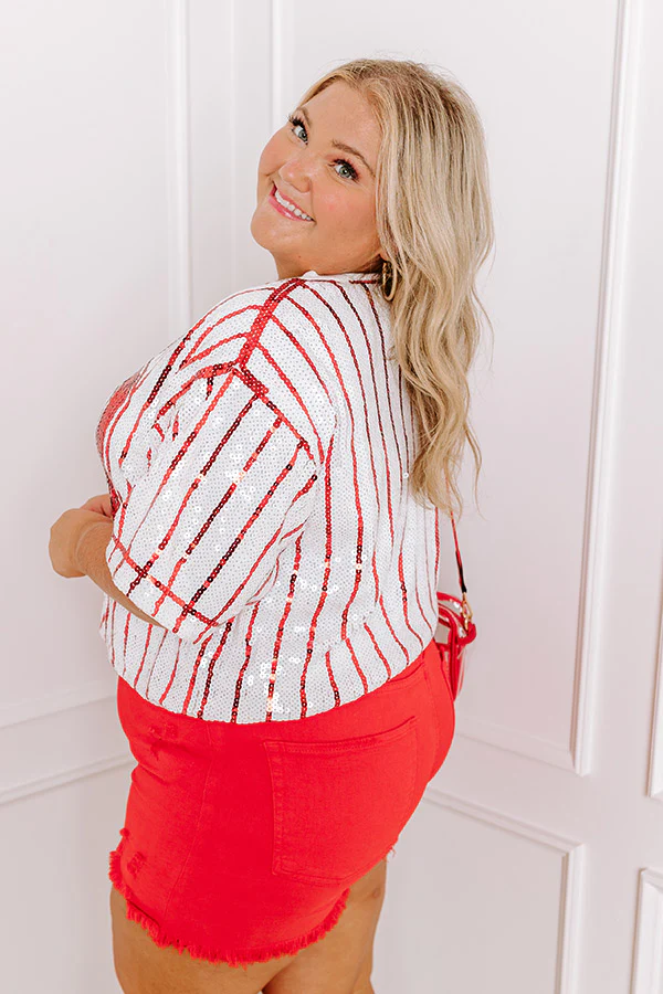 Spirit Squad Sequin Top in Red Curves - Image 4
