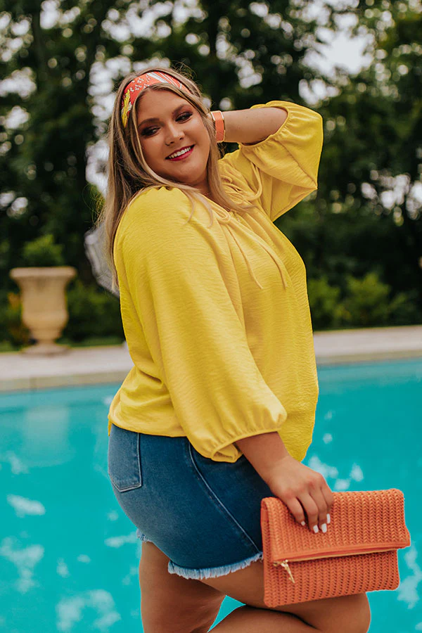 20-43 Splash Of Champagne Shift Top In Yellow Curves - Image 3