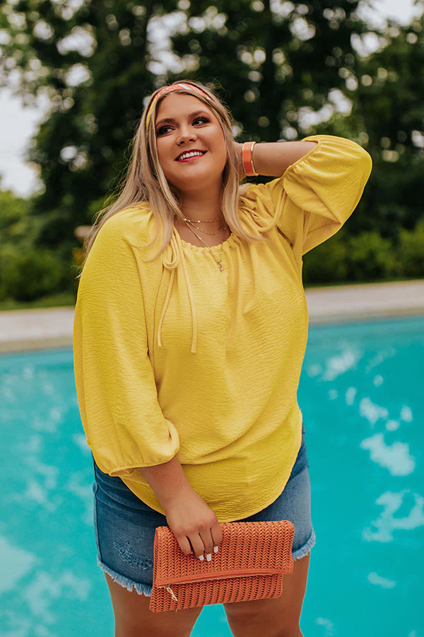 20-43 Splash Of Champagne Shift Top In Yellow Curves - Image 4