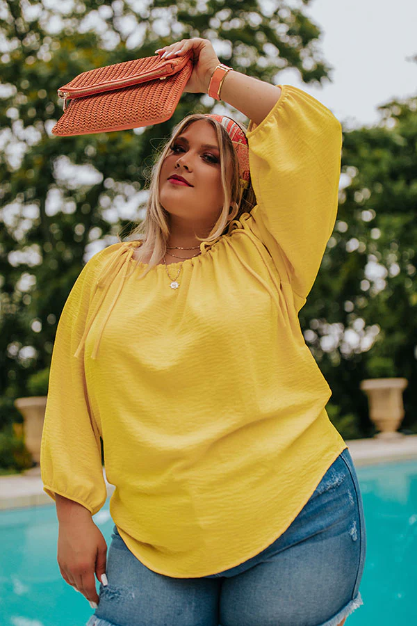 20-43 Splash Of Champagne Shift Top In Yellow Curves - Image 5