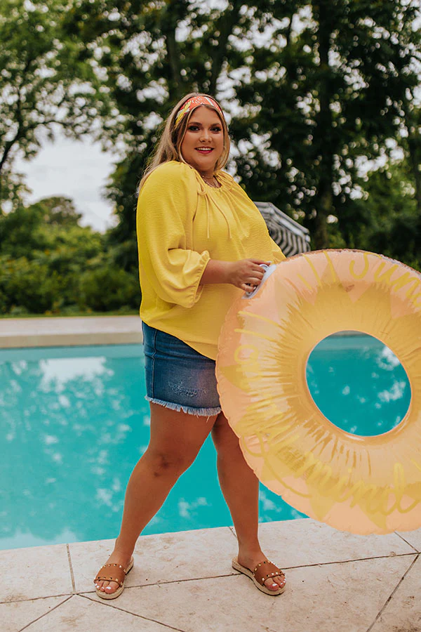 20-43 Splash Of Champagne Shift Top In Yellow Curves - Image 6