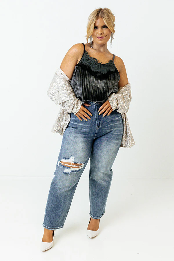 Splash Of Luxury Sequin Blazer In Champagne Curves - Image 8