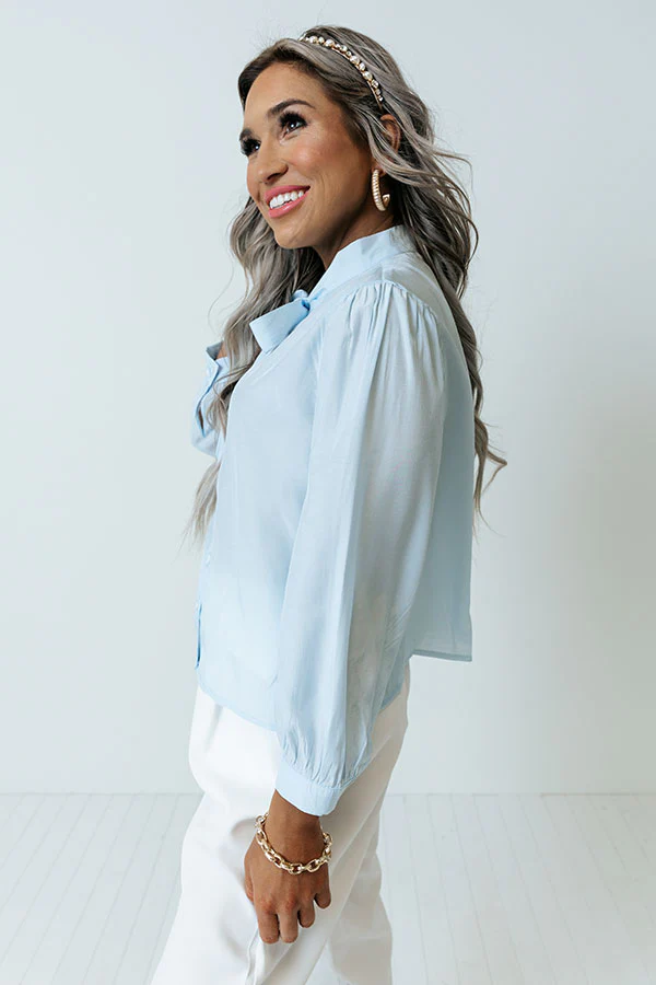 Spring Fling Shift Top In Sky Blue - Image 4