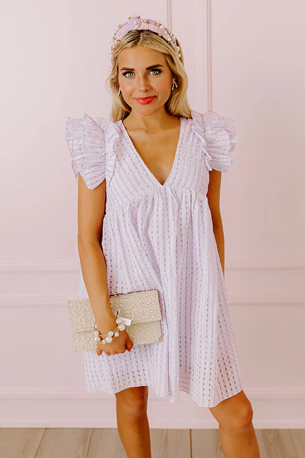 Spring It On Gingham Babydoll Romper In Lavender - Image 2