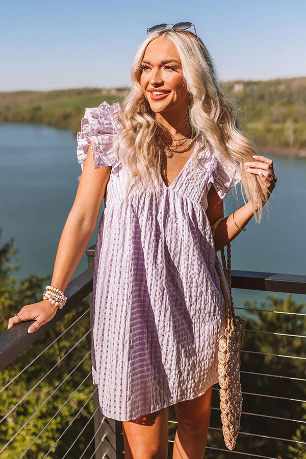 Spring It On Gingham Babydoll Romper In Lavender - Image 6