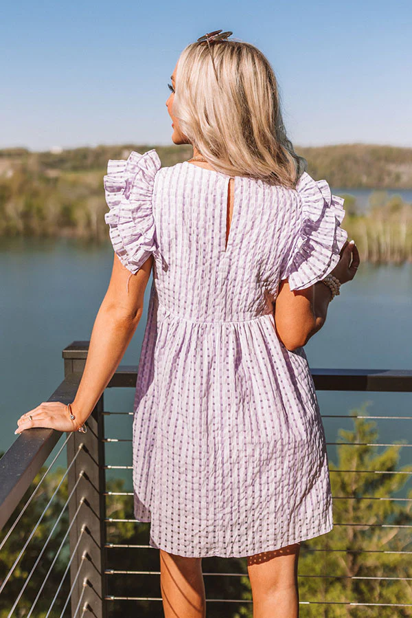Spring It On Gingham Babydoll Romper In Lavender - Image 7