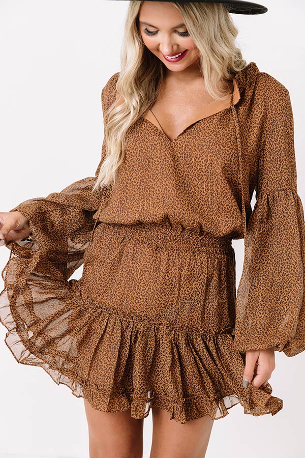 Star Of The Show Cheetah Print Ruffle Dress - Image 3
