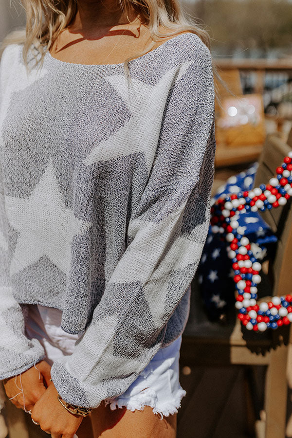 Star Spangled Kisses Knit Sweater In Navy - Image 2