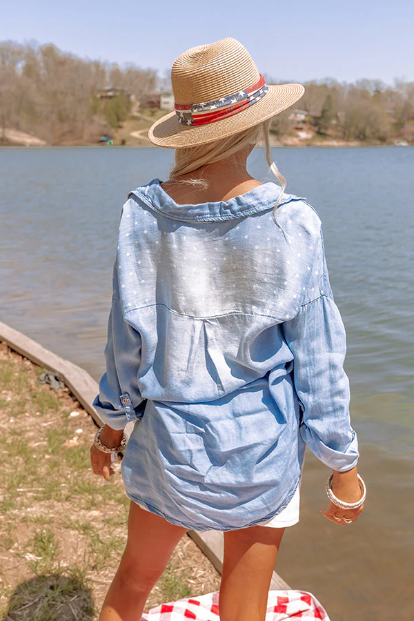Stars In Your Eyes Chambray Top - Image 4