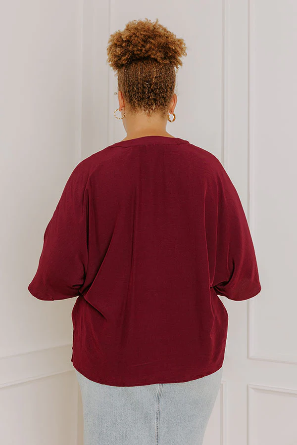 Stay And Chat Shift Top in Maroon Curves - Image 5