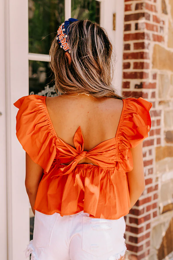 Stay Here Awhile Peplum Top In Rust - Image 3