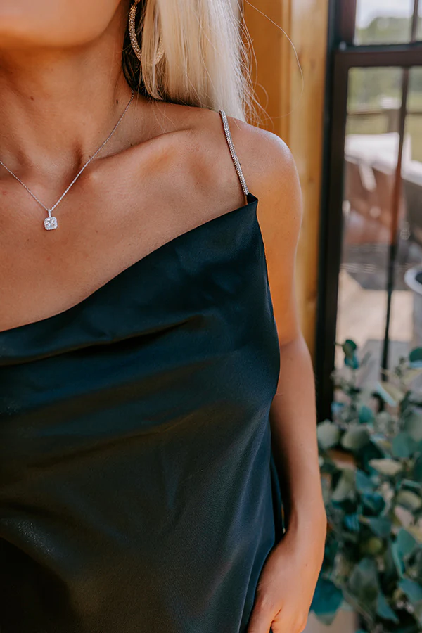 Stay Sophisticated Satin Top In Black - Image 8