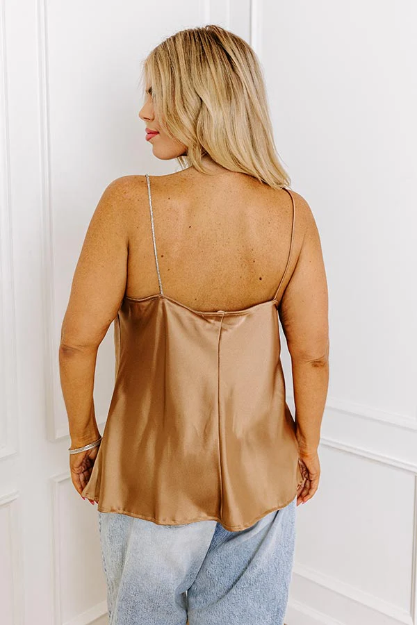 Stay Sophisticated Satin Top In Iced Latte Curves - Image 4