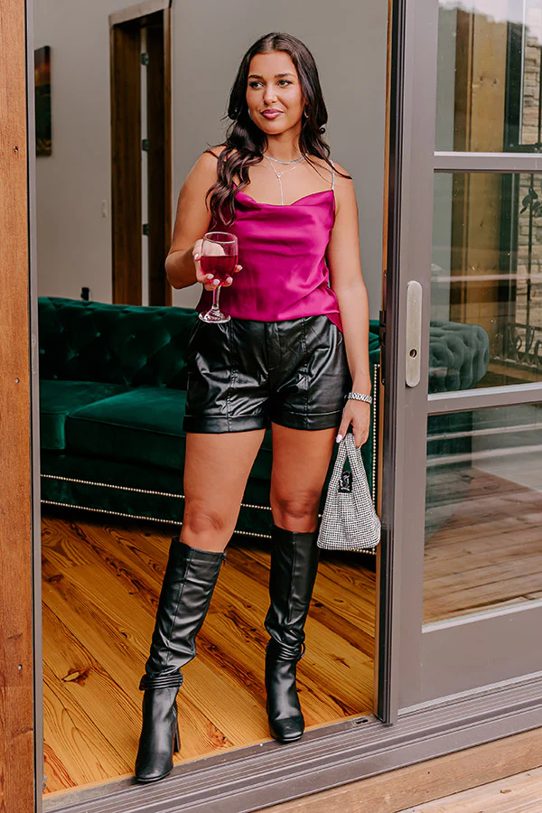 Stay Sophisticated Satin Top In Wine - Image 6
