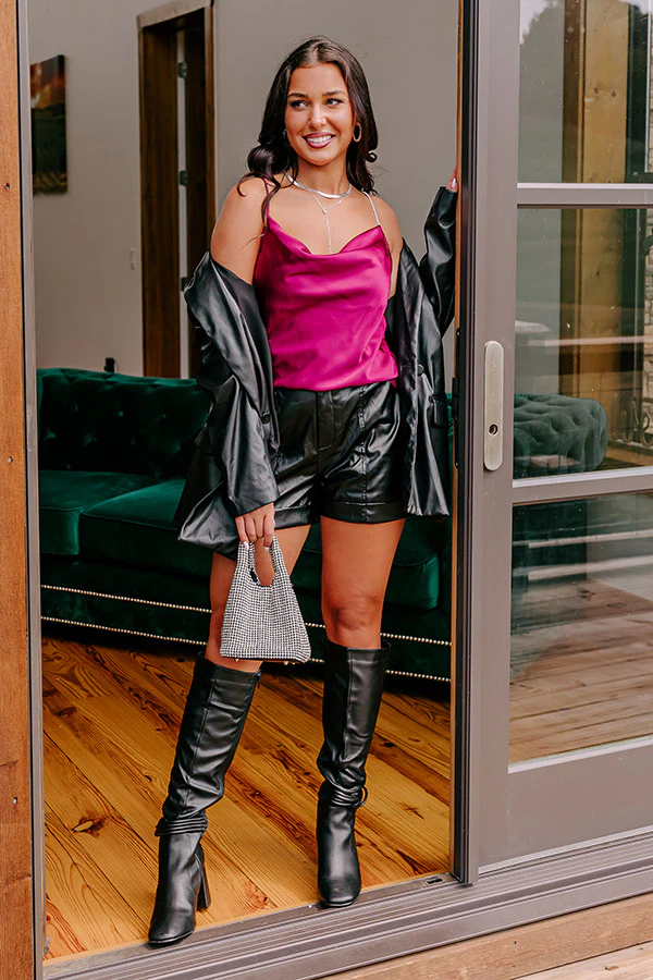 Stay Sophisticated Satin Top In Wine - Image 9