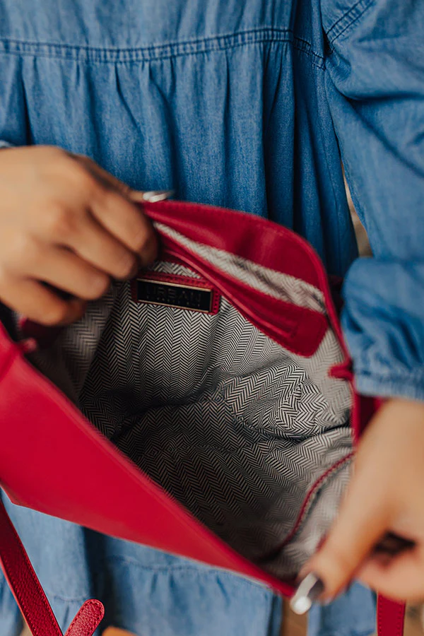Stay The Course Faux Leather Crossbody In Berry - Image 4