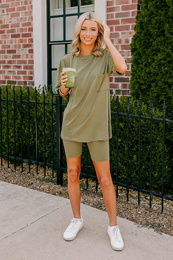 Stay Updated Shift Tee In Sage - Image 2