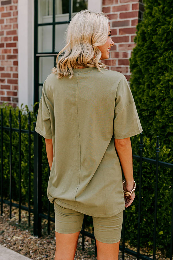 Stay Updated Shift Tee In Sage - Image 3