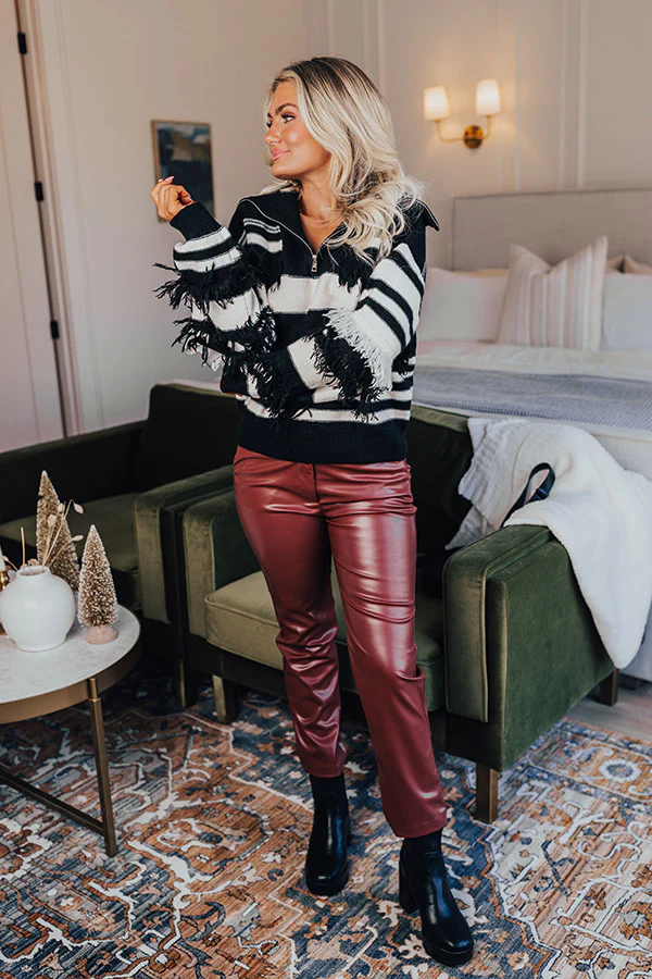 Stripe Along Frayed Sweater - Image 2