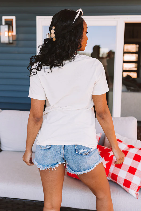 Stripe USA Graphic Tee In Cream - Image 3