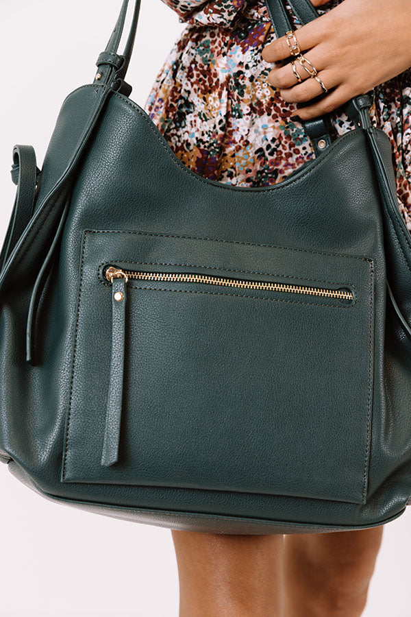 Strut The Runway Faux Leather Tote In Forest - Image 3
