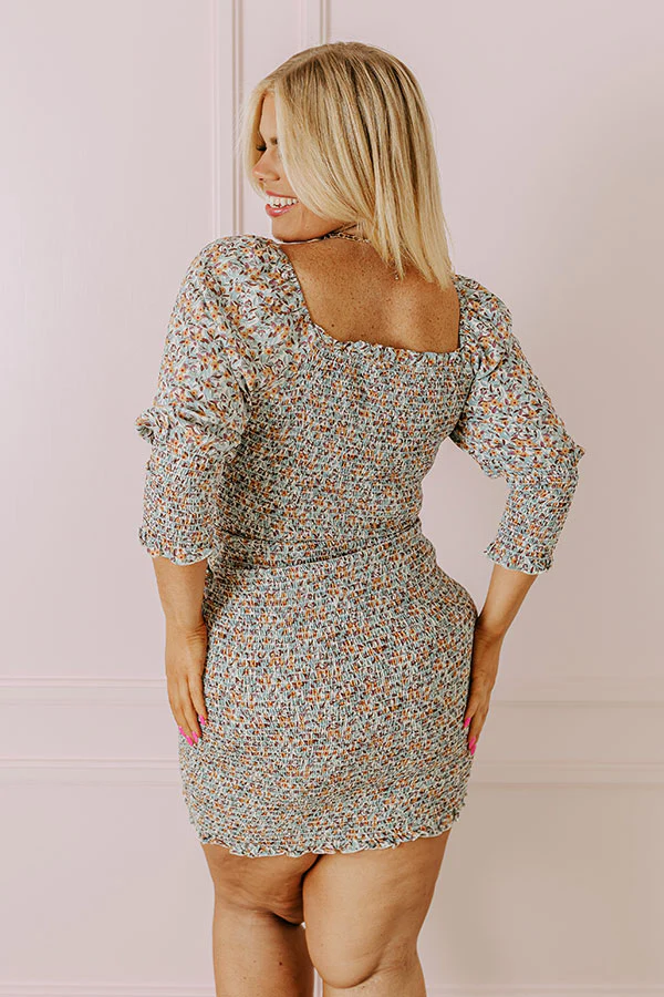 Strut The Runway Smocked Dress In Sky Blue Curves - Image 5