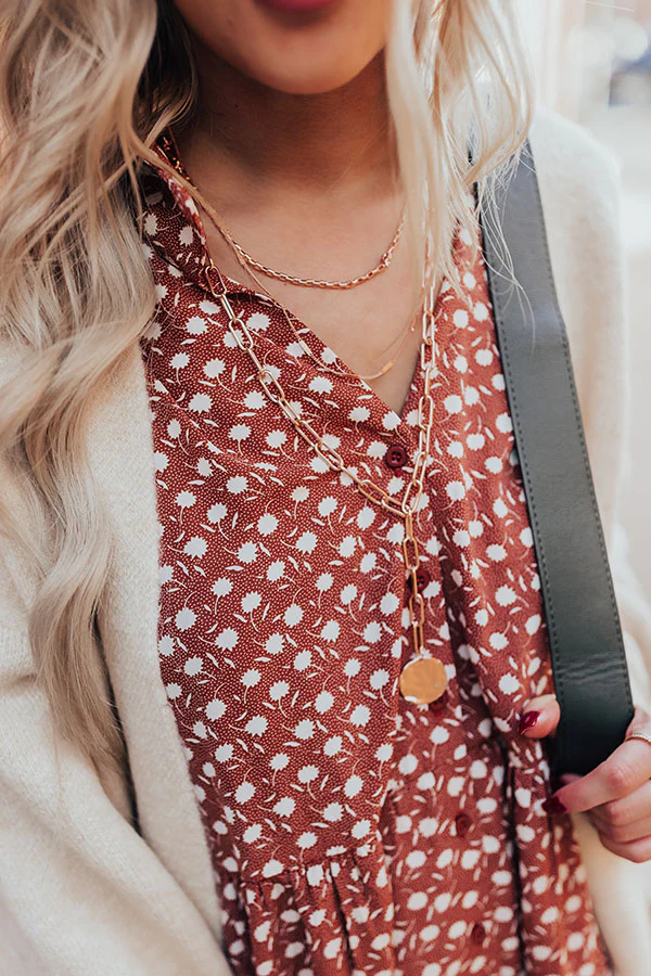 Stunning Ways Layered Link Necklace in Rose Gold