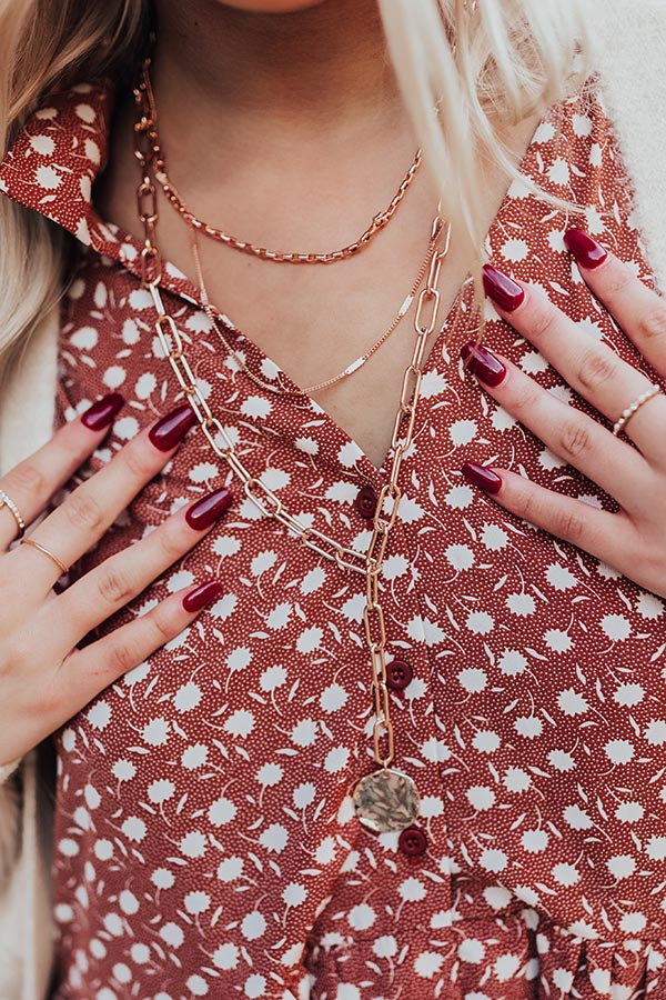 Stunning Ways Layered Link Necklace in Rose Gold - Image 4