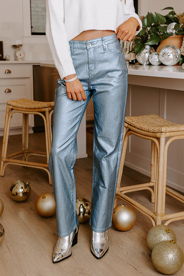 Style Watch High Waist Metallic Pants - Image 3