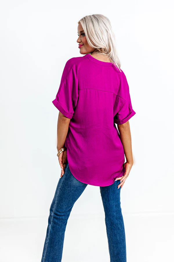 Stylish Setting Shift Top in Berry - Image 4