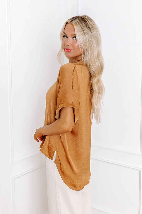 Stylish Setting Shift Top in Camel - Image 3