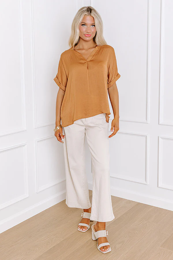 Stylish Setting Shift Top in Camel - Image 4