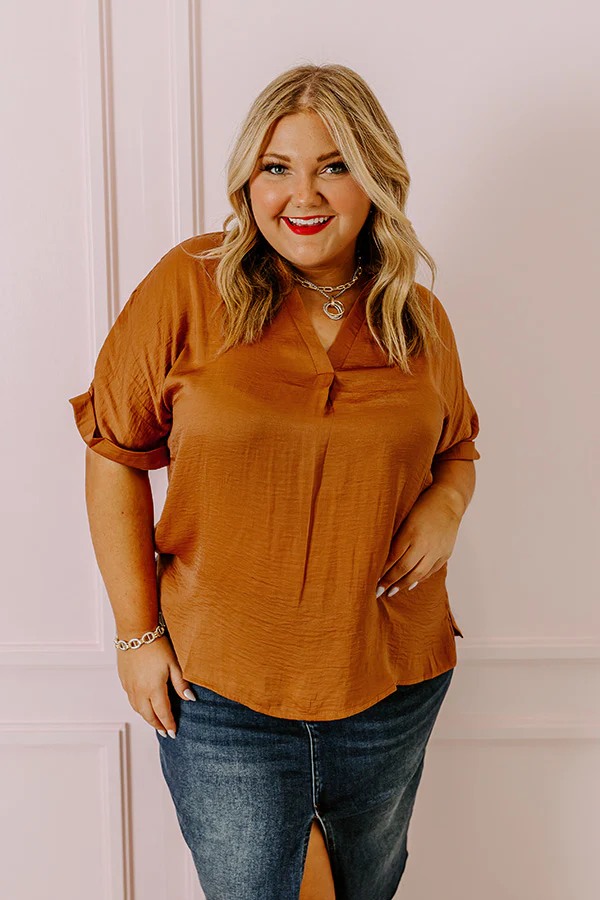 Stylish Setting Shift Top in Camel Curves - Image 2